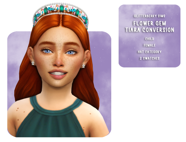 Mix Emerald Princess Tiara Child Conversion by simsfinds - The Sims 4 Custom Content