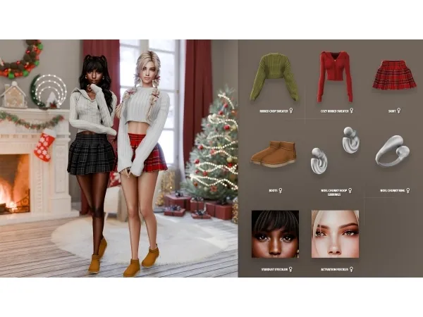 Alpha Noel Women Set - The Sims 4 Custom Content