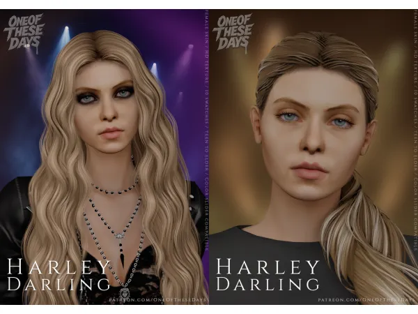 Alpha Harley Darling (Taylor Momsen) SKIN ( contouring eyeshadow lipstick tray files) by oneofthesedays - The Sims 4 Custom Content