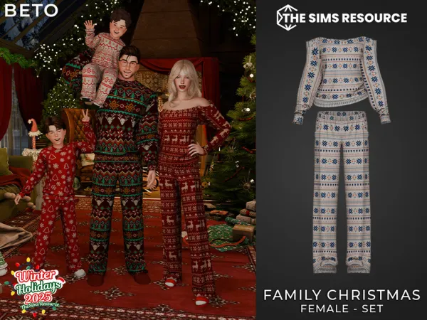 Alpha Family Christmas (Set Female) by Beto_ae0 - The Sims 4 Custom Content
