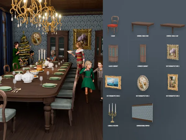 Christmas Past Victorian Dining Room