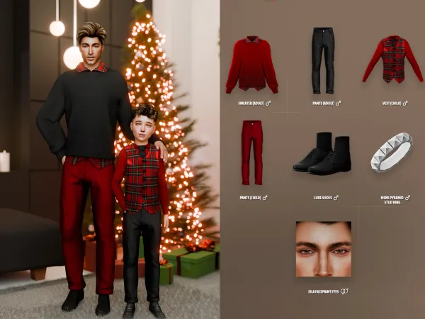 Alpha Noel Male Set - The Sims 4 Custom Content