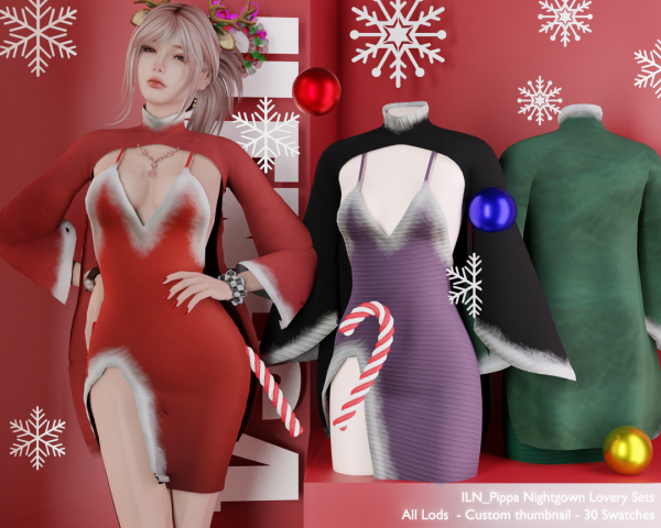 Alpha ILN Pippa Nightgown by ilenes4 - The Sims 4 Custom Content