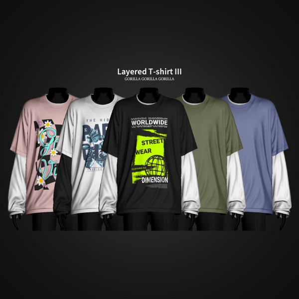 Alpha Layered T shirt III by simsfinds - The Sims 4 Custom Content