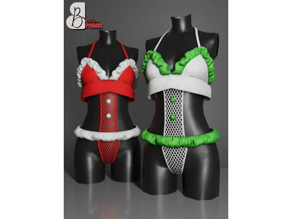 Alpha BillionProject Bria Lingerie Christmas - The Sims 4 Custom Content
