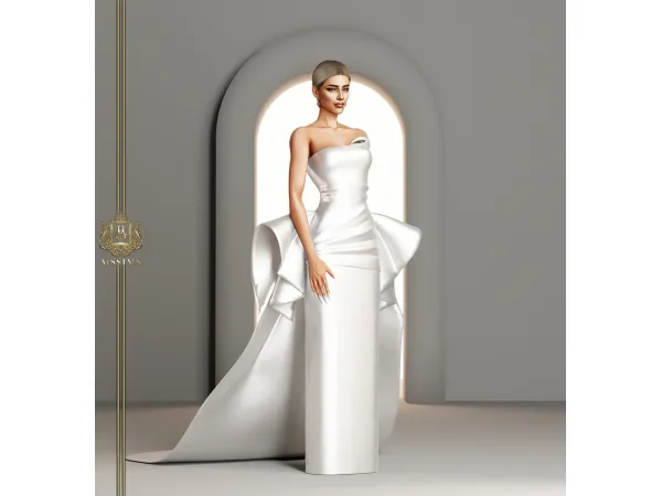 Alpha BERGMAN THE WAVE GOWN by Mssims4 - The Sims 4 Custom Content