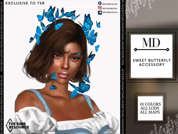 Alpha Sweet Butterfly Accessory ADULT by Mydarling20 - The Sims 4 custom content