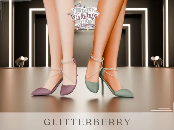 Mix Diamond Christmas Heels by glitterberrysims - The Sims 4 Custom Content