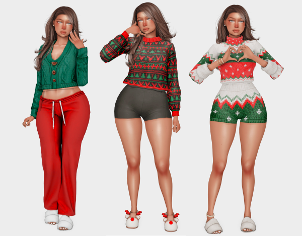 Maxis Match christmas morning sims 4 lookbooks by simsfinds - The Sims 4 Custom Content