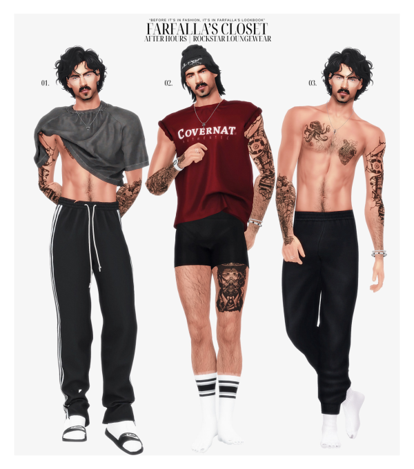 Alpha AFTER HOURS ROCKSTAR LOUNGEWEAR by simsfinds - The Sims 4 Custom Content