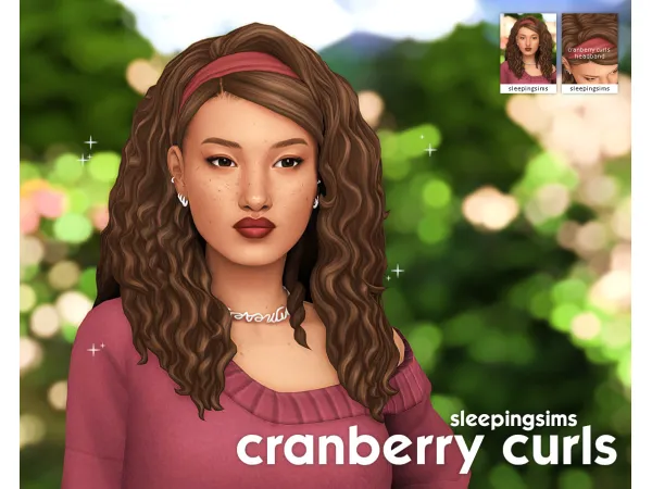 Maxis Match cranberry curls by sleepingsims - The Sims 4 Custom Content