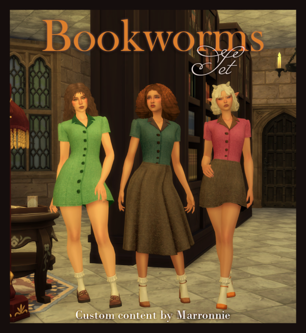 Maxis Match Bookworms Set by marronnie - The Sims 4 Custom Content
