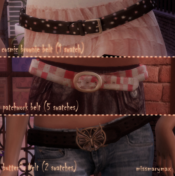 Maxis Match 2000s belt set by simsfinds - The Sims 4 Custom Content