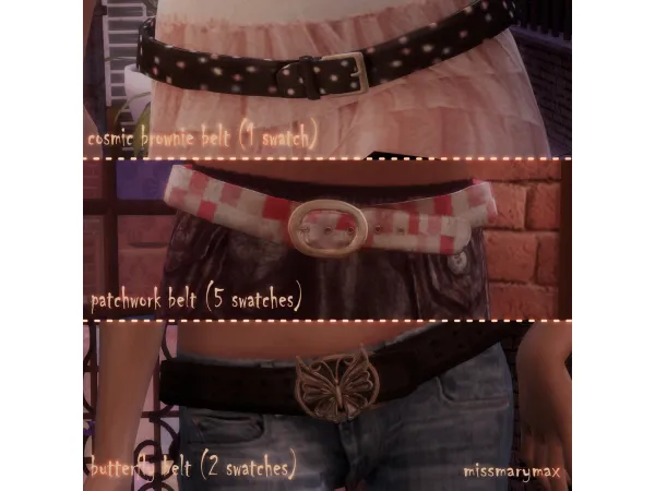 Maxis Match 2000s belt set by marymax - The Sims 4 Custom Content