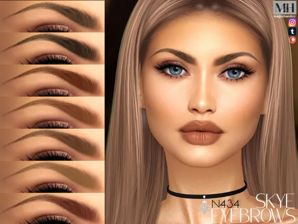 Alpha Skye Eyebrows N434 by magichandcc - The Sims 4 Custom Content