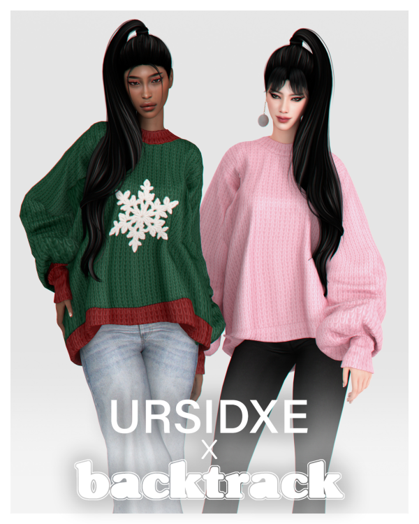 Alpha Noel Sweater Collab with URSIDXE by simsfinds - The Sims 4 Custom Content