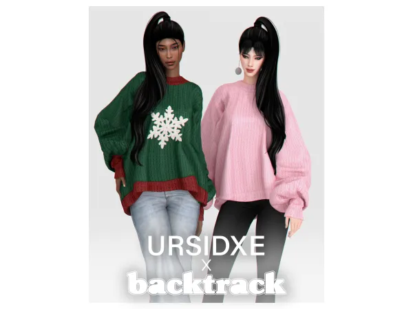 Alpha Noel Sweater Collab with URSIDXE by backtrackcc - The Sims 4 Custom Content