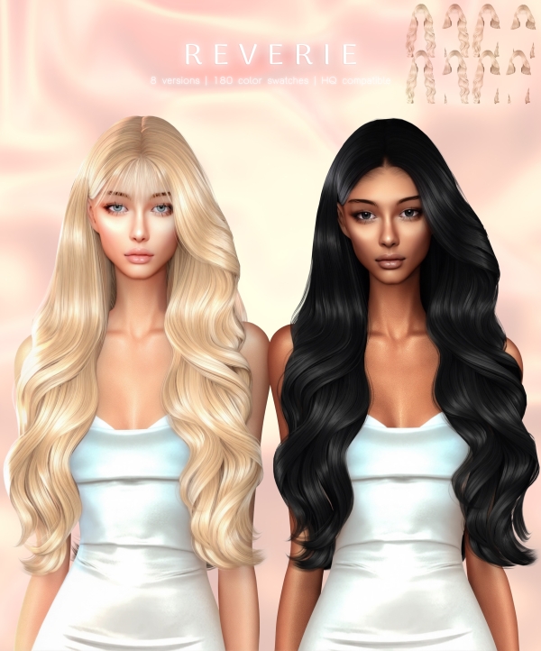 Alpha Reverie Hairstyle by greenteahoney - The Sims 4 Custom Content