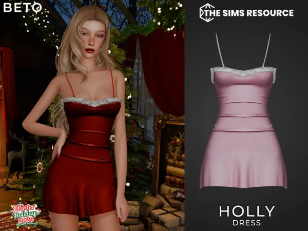 Alpha Holly (Dress) by thesimsresource - The Sims 4 Custom Content