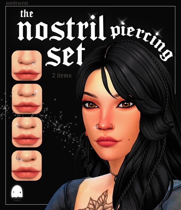 Maxis Match the nostril piercing set by simsfinds - The Sims 4 Custom Content