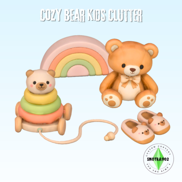 Mix Cozy Bear Kids Clutter by simsfinds - The Sims 4 Custom Content