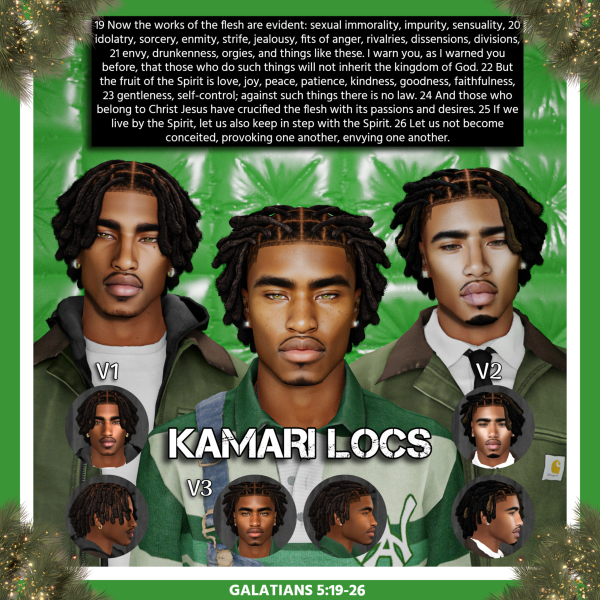 Alpha KAMARI LOCS by simsfinds - The Sims 4 Custom Content