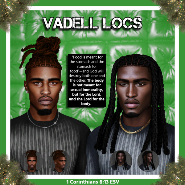 Alpha VADELL LOCS by simsfinds - The Sims 4 Custom Content