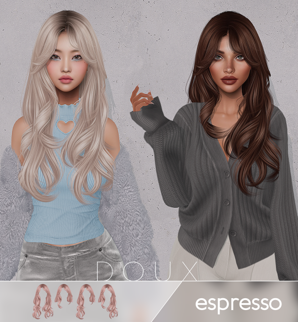 Alpha DOUX Espresso Hairstyle by douxhair - The Sims 4 Custom Content