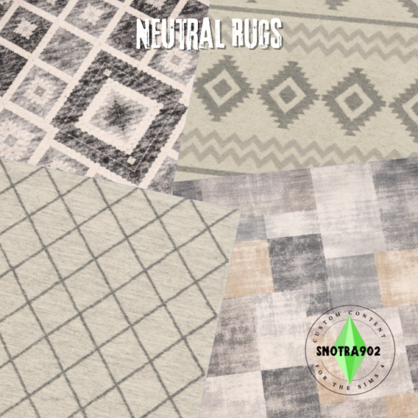 Mix Neutral Rugs by simsfinds - The Sims 4 Custom Content