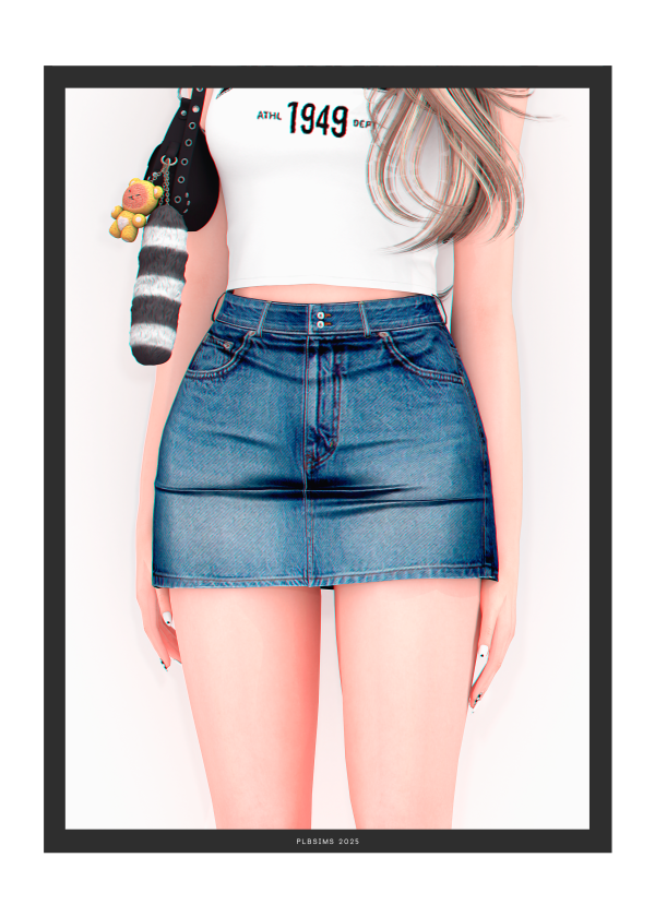 Alpha Debut Denim Skirt by simsfinds - The Sims 4 Custom Content