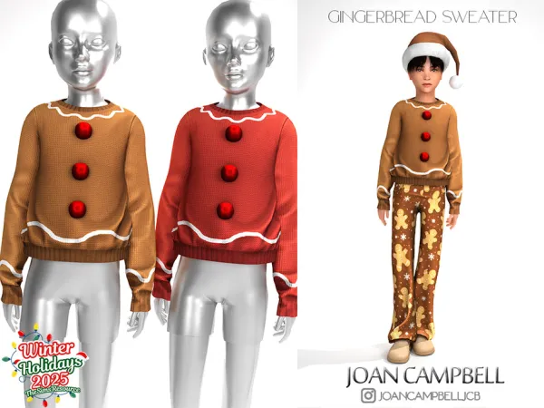 GINGERBREAD SWEATER (CHILD VERSION) by Joan_Campbell_Beauty_