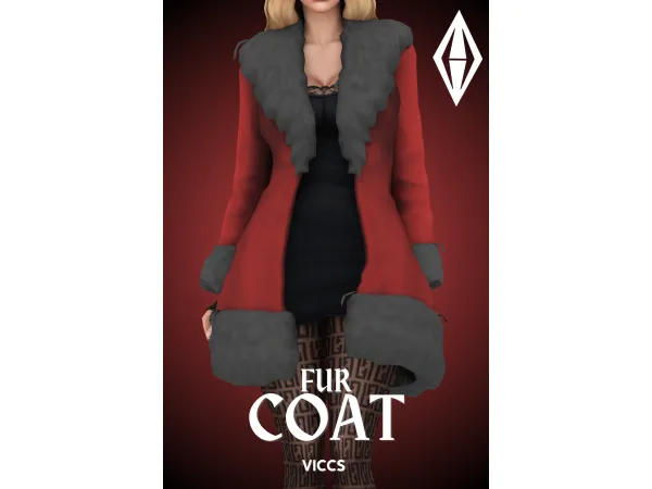 Maxis Match VICCS_FUR COAT ACCESSORIE (TEEN ELDER) - The Sims 4 Custom Content