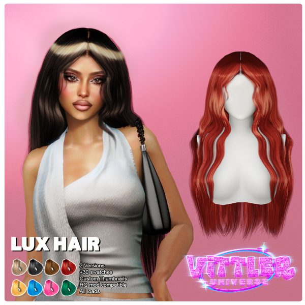 Alpha Lux Female Hair by simsfinds - The Sims 4 Custom Content