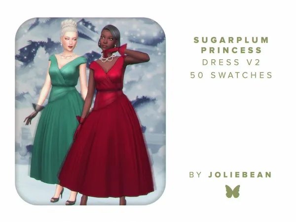 Maxis Match Sugarplum Princess Dress v2 by Joliebean - The Sims 4 Custom Content