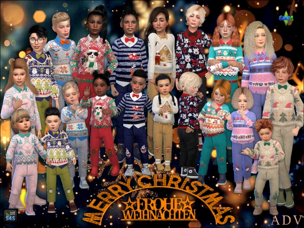 Maxis Match Christmas sweaters and pants by artedellavita_mabra - The Sims 4 Custom Content