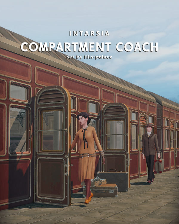 Mix INTARSIA Compartment Coach Set by simsfinds - The Sims 4 Custom Content