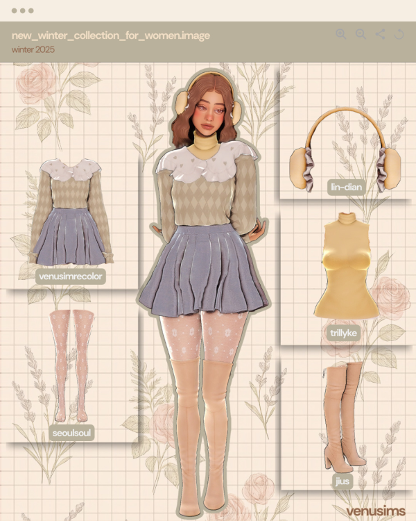 Mix winter lookbook 4 by simsfinds - The Sims 4 Custom Content