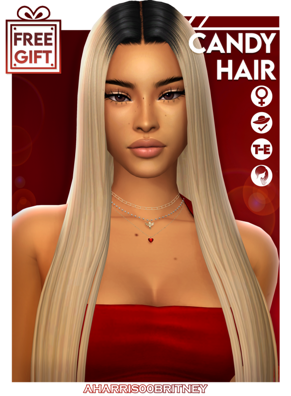 Maxis Match Candy Hair Free Gift by simsfinds - The Sims 4 Custom Content