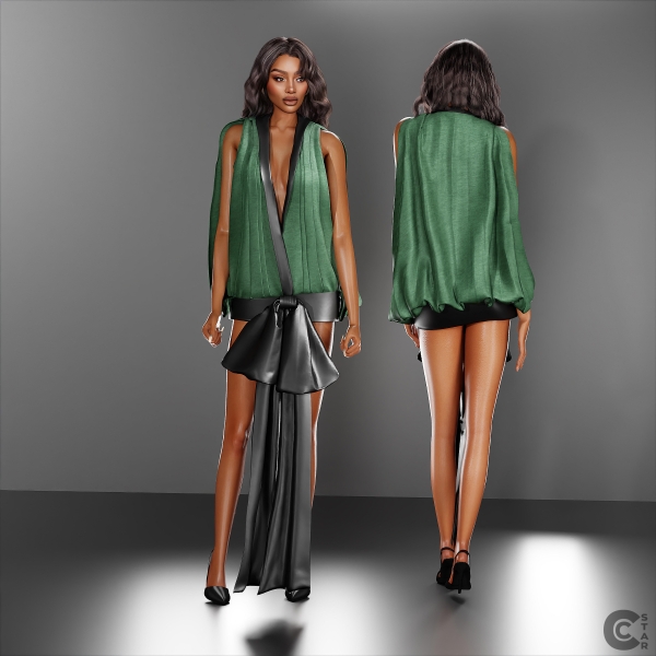 Mix Satin Knot Draped Mini Dress cool_content_star by cool_content_star - The Sims 4 Custom Content