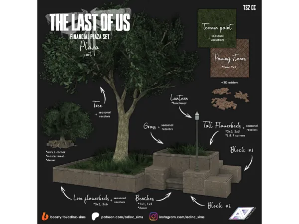 [SET] The Last Of Us Financial Plaza Set Plaza part 1 Sims by ADinc - The Sims 2 Custom Content