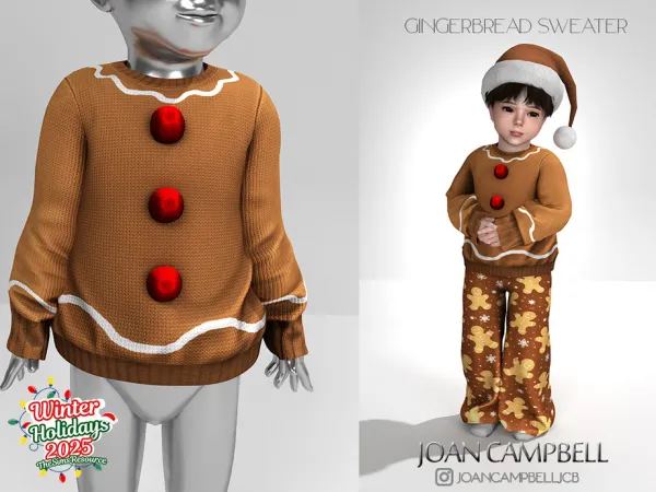 GINGERBREAD SWEATER (TODDLER VERSION) by Joan_Campbell_Beauty_