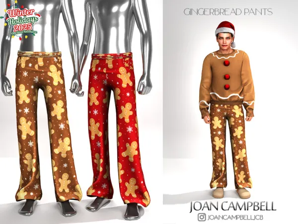 Alpha GINGERBREAD PANTS by thesimsresource - The Sims 4 Custom Content