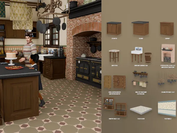 Alpha Christmas Past Victorian Kitchen - The Sims 4 Custom Content