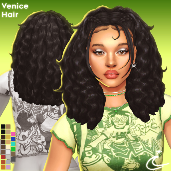 Maxis Match VENICE HAIR by simsfinds - The Sims 4 Custom Content