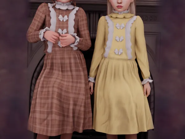 Alpha Christmas Past Victorian Dress (Kids) by modcollective - The Sims 4 Custom Content