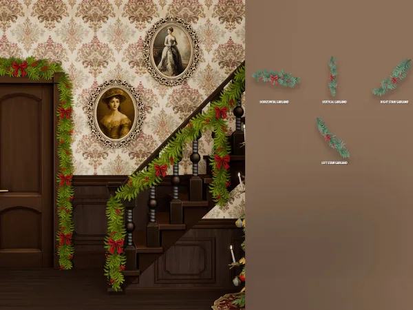 Alpha Christmas Past Garlands by modcollective - The Sims 4 Custom Content
