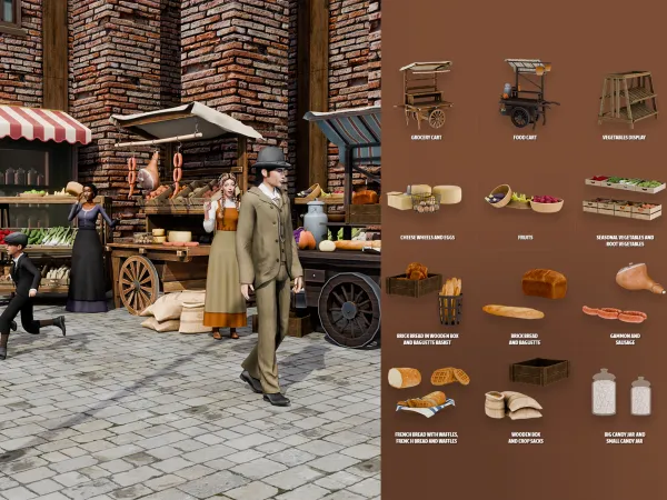Alpha Christmas Past Victorian Market by modcollective - The Sims 4 Custom Content