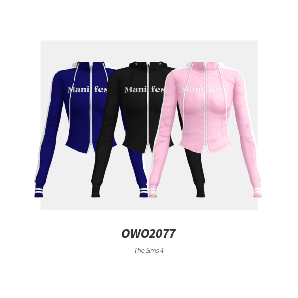 Maxis Match OWO2077 Knit Zipper Hoodie Top by simsfinds - The Sims 4 Custom Content