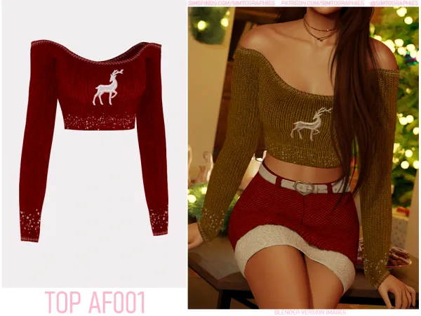 Alpha Top AF001 by simtographies - The Sims 4 Custom Content