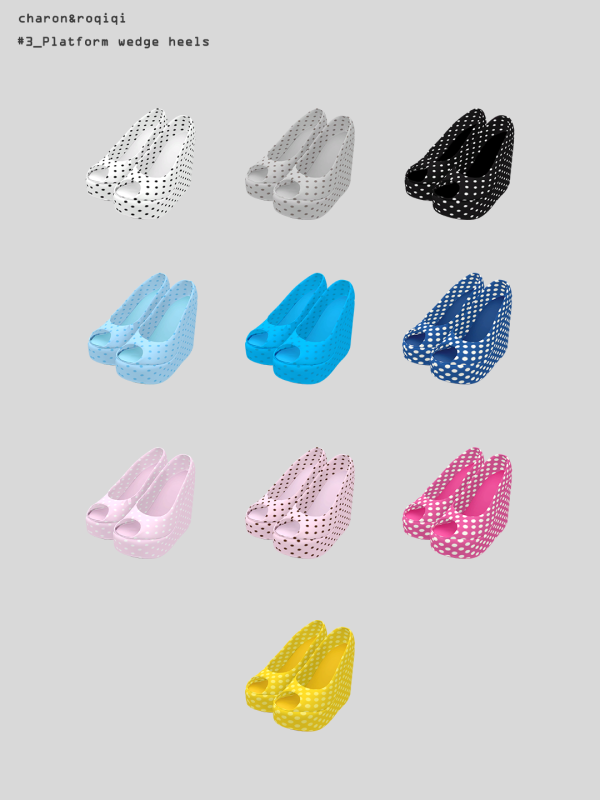 Mix [charonroqiqi]3_Platform wedge heels by roqiqi - The Sims 4 Custom Content